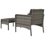 Salon de jardin meuble d'extérieur ensemble de mobilier 2 pièces avec coussins gris résine tressée 02_0015894