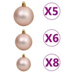 vidaXL Arbre de Noël artificiel pré-éclairé et boules noir 180 cm PVC
