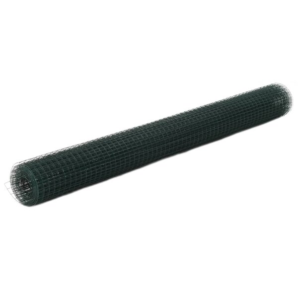 vidaXL Grillage acier avec revêtement en PVC 25x1 5 m vert