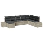 vidaXL Ensemble de canapé de jardin de 8 pièces avec coussins gris clair en poly rotin