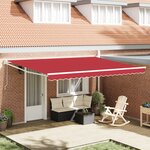 Store rétractable automatique vidaXL Rouge 450x300 cm