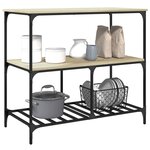 vidaXL Chariot de cuisine chêne sonoma 100x50x95 cm bois d'ingénierie