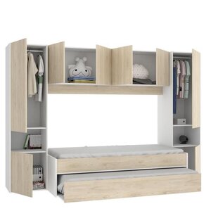 Lit gigogne enfant avec multiples rangements 90 x 190 cm