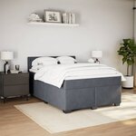 vidaXL Sommier à lattes de lit et matelas Gris foncé 140x200cm Velours