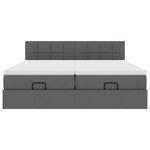 VidaXL Cadre de lit ottoman avec matelas gris foncé 180x200cm tissu