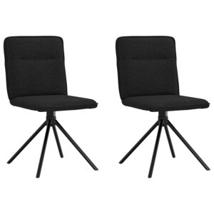 vidaXL Chaises à manger lot de 2 noir tissu