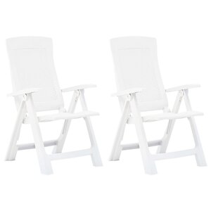 vidaXL Chaises inclinables de jardin lot de 2 Plastique Blanc
