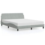 vidaXL Cadre de lit Dover gris clair 160x200 cm velours
