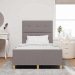 vidaXL Cadre de lit avec tête de lit Taupe 120 x 190 cm tissu