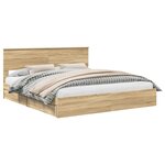 vidaXL Lit de Rangement Chêne Sonoma 180 x 200 cm Bois d'ingénierie