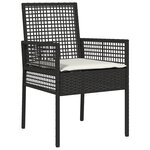 vidaXL Ensemble de salle à manger de jardin de 7 pièces avec coussins en poly rattan noir