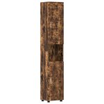 vidaXL Cabinet de salle de bain TULUM Chêne fumé 37 x 31.5 x 203 cm
