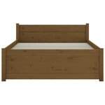 vidaXL Cadre de lit Marron miel Bois massif 75x190 cm Petit simple