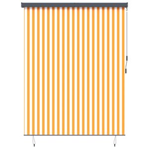 vidaXL Store enrouleur Blanc et Orange 200 x 250 cm Tissu et Aluminium