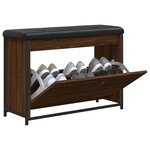 vidaXL Banc à chaussures avec tiroir rabattable chêne fumé 82x32x56 cm