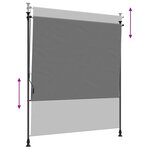 vidaXL Store Roulant Extérieur Gris clair 120 x 270 cm