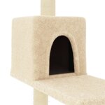 vidaXL Arbre à chat avec griffoirs en sisal Crème 95 cm