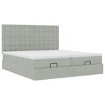 vidaXL Cadre de lit ottoman avec matelas gris clair 200x200 cm velours