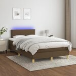 vidaXL Sommier à lattes de lit matelas et LED marron foncé 120x190 cm