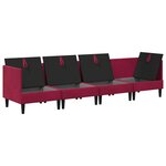 vidaXL Ensemble de meubles pour le salon 4 Pièces Bordeaux Velours