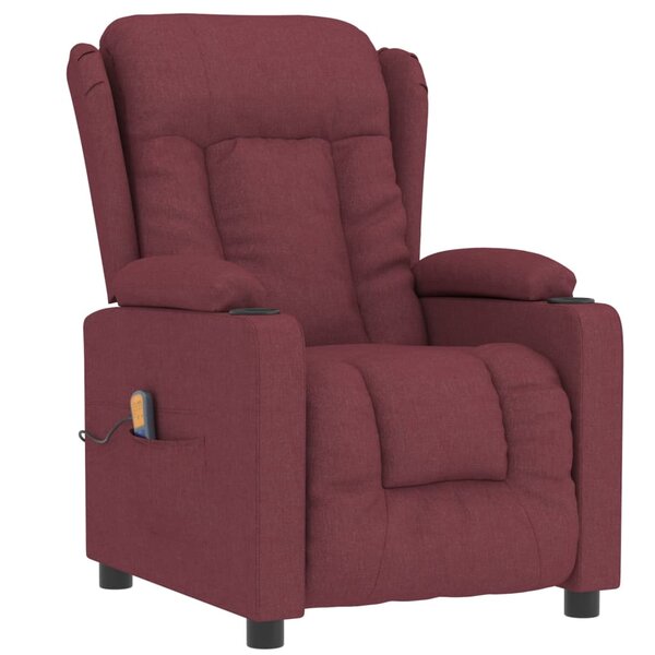 vidaXL Fauteuil de massage Rouge bordeaux Tissu