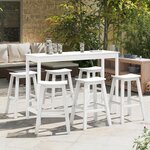 Tabourets de bar vidaXL 9 Pièces Blanc HDPE