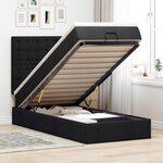 vidaXL Cadre de lit ottoman avec matelas noir 90x190 cm tissu