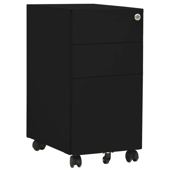 vidaXL Classeur mobile Noir 30x45x59 cm Acier