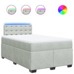 vidaXL Sommier à lattes de lit et matelas gris clair 120x190cm velours