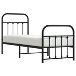 vidaXL Cadre de lit métal sans matelas avec pied de lit noir 75x190 cm