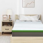 vidaXL Surmatelas Blanc et vert 90 x 200 cm Tissu Jacquard