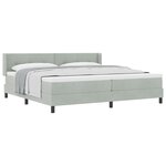 vidaXL Lit à ressorts avec tête de lit Gris clair 200 x 200 cm Velours