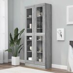 vidaXL Armoire à vitrine Sonoma gris 82 5x30 5x185cm Bois ingénierie