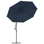 vidaXL Tissu de remplacement pour parasol déporté bleu 300 cm