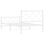 vidaXL Cadre de lit métal avec tête de lit/pied de lit blanc 100x190cm