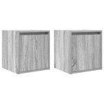 vidaXL Tables de chevet murales 2 Pièces sonoma gris 38x34x40 cm