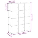 vidaXL Cubes de rangement 12 Pièces avec portes noir PP