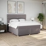 vidaXL Sommier à lattes de lit avec matelas Taupe 180x200 cm Tissu