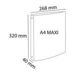 Classeur 4 Anneaux 30mm Polypropylène Opak Rigide 10/10e - A4 Maxi. - Vert Foncé - X 10 - Exacompta