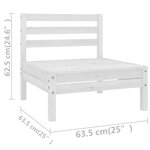 Salon de jardin meuble d'extérieur ensemble de mobilier 11 pièces bois de pin massif blanc 02_0015497