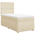 vidaXL Sommier à lattes de lit avec matelas Crème 100x200 cm Tissu
