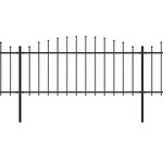 vidaXL Clôture de jardin à dessus en lance Acier (0 5-0 75)x17 m Noir