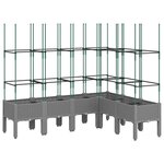 vidaXL Jardinière avec treillis gris clair 160x120x142 5 cm PP