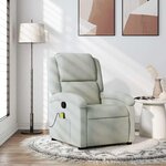 vidaXL Fauteuil inclinable de massage gris clair velours