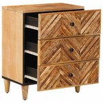 vidaXL Table de chevet Marron 50 x 33 x 60 cm Bois de mangue massif