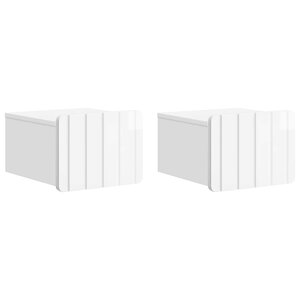 vidaXL Cabinet de chevet mural 2 pc Blanc brillant 33 x 34 5 x 24 cm