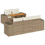 vidaXL Salon de jardin avec coussins 6 Pièces beige résine tressée