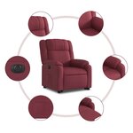 vidaXL Fauteuil inclinable électrique rouge bordeaux tissu