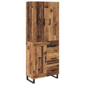 vidaXL Haut Armoire 2 Pièces Bois Ancien Bois Aggloméré et Verre