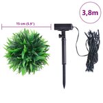 vidaXL Boules de buis artificielles avec lumières LED 4 Pièces vert 15 cm